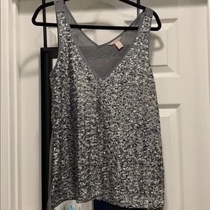 Banana Republic Silver Sequin Tank Top